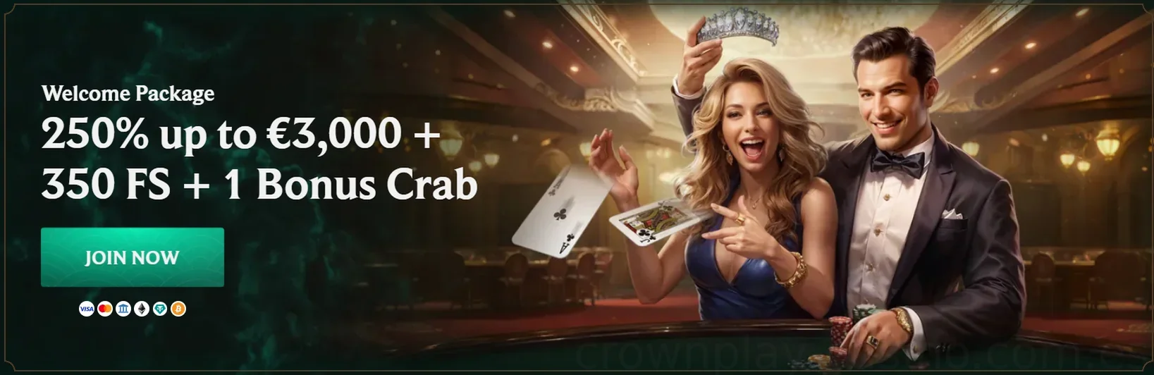 Crownplay Casino 3.000 € + 350 tiradas